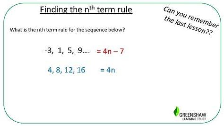 What is the nth term rule?
