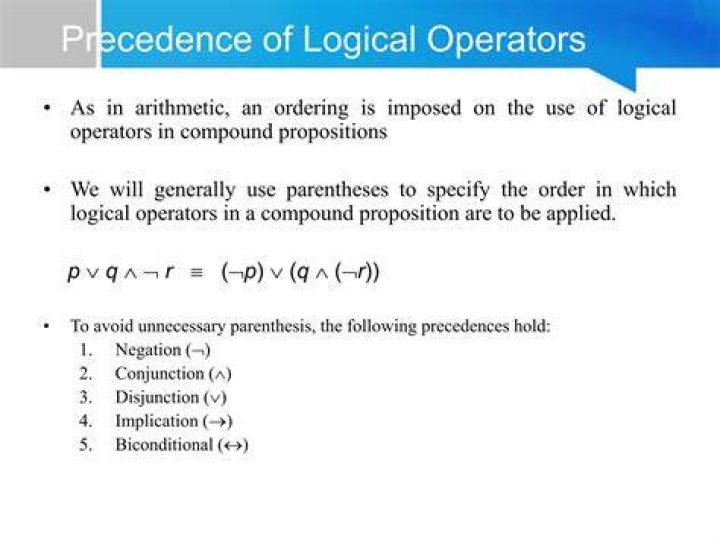 What is the precedence of logical operator?