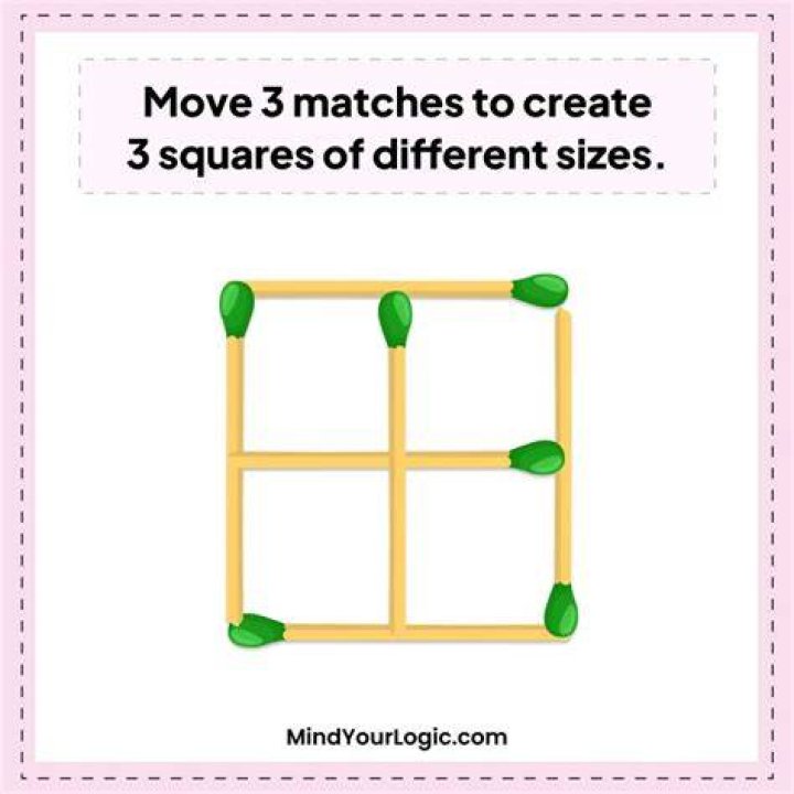 What is the rule for making 3 squares with matchsticks?