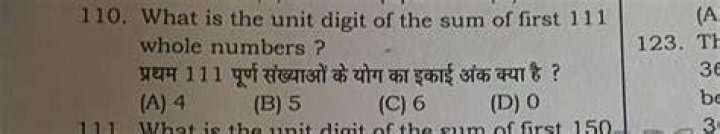 What is the unit digit of the sum of first?