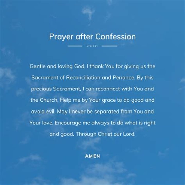 What prayer do you say in confession?