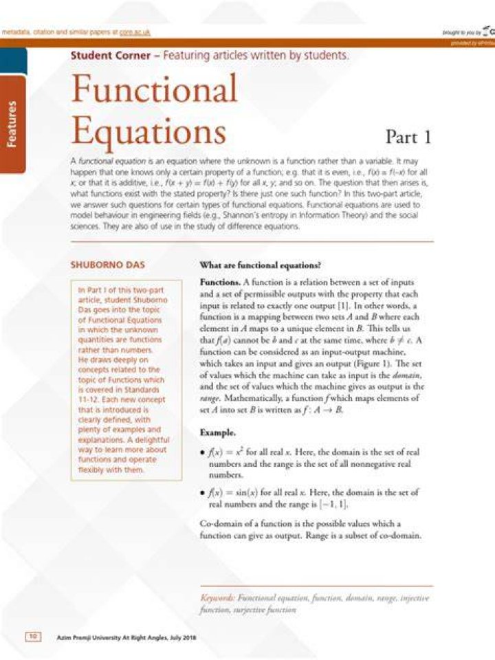 Where are functional equations used?