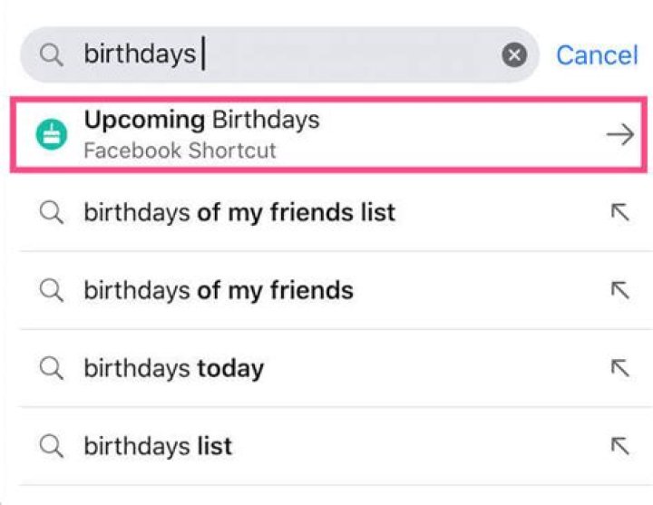 Where can I find a list of my friends birthdays on Facebook?