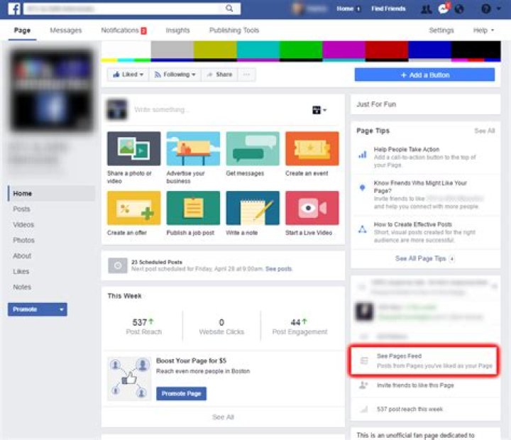 Where is my Facebook business page news feed 2021?
