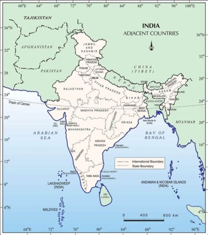 Which are two Neighbouring island countries of India?