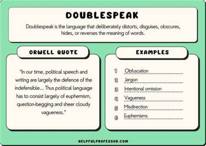 Which is an example of a doublespeak phrase?