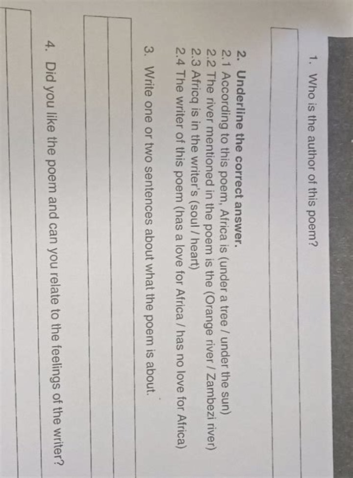 Who is the author of the poem answer?