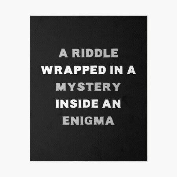 WHO said it is a riddle wrapped in a mystery inside an enigma?